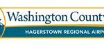 The logo for washington county, md haguetown regional airport.